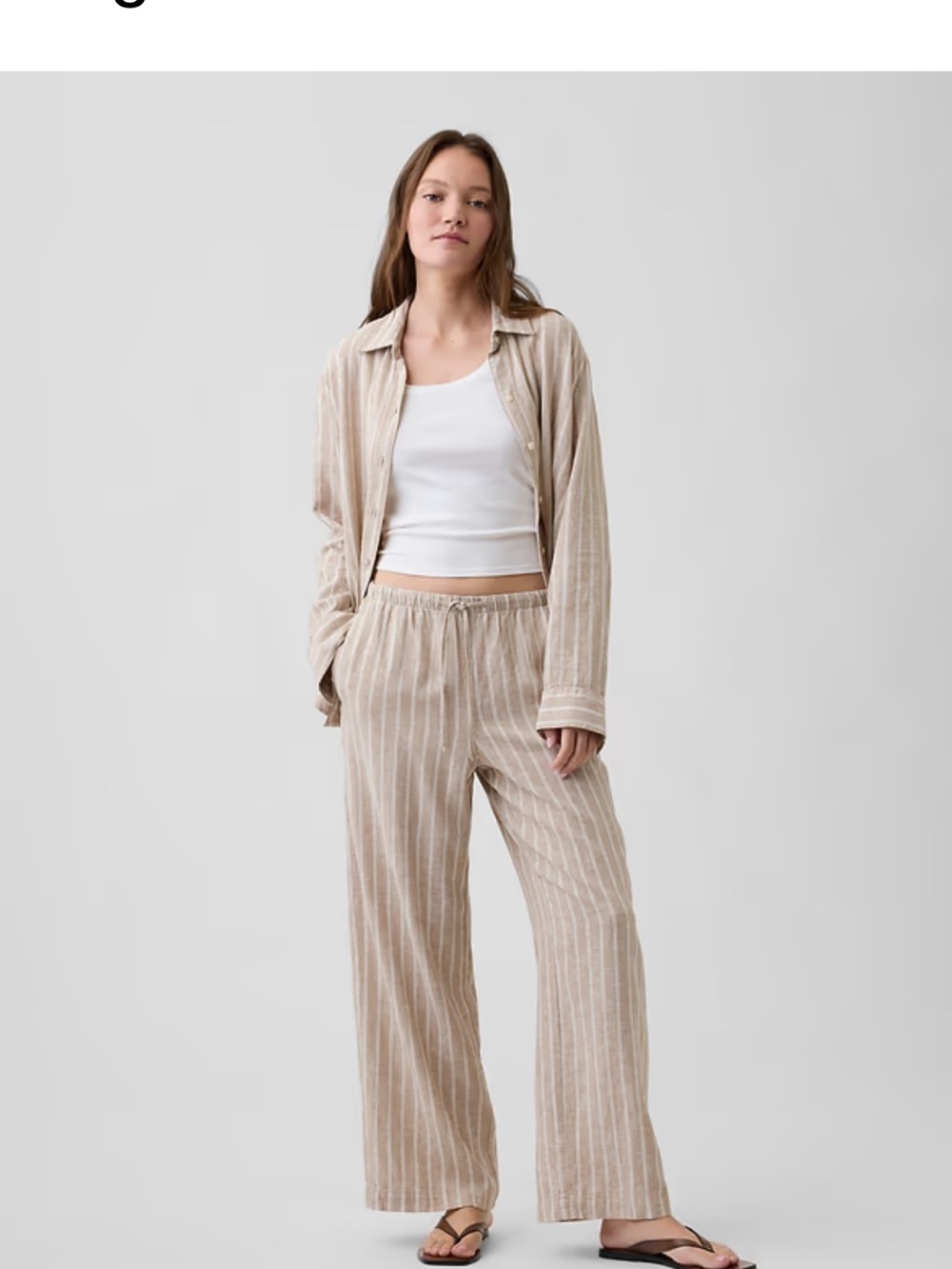 GAP Striped Linen-Blend Pants NWT